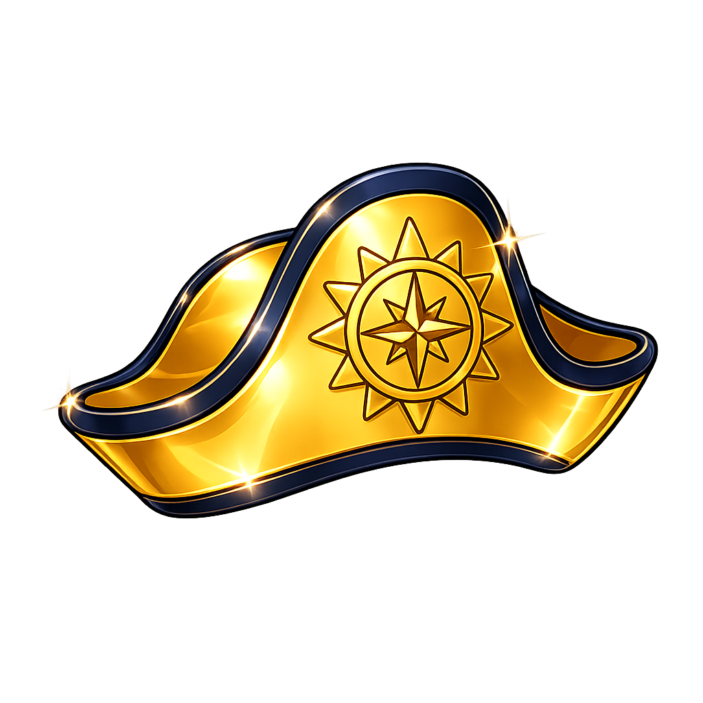 Golden captain's hat